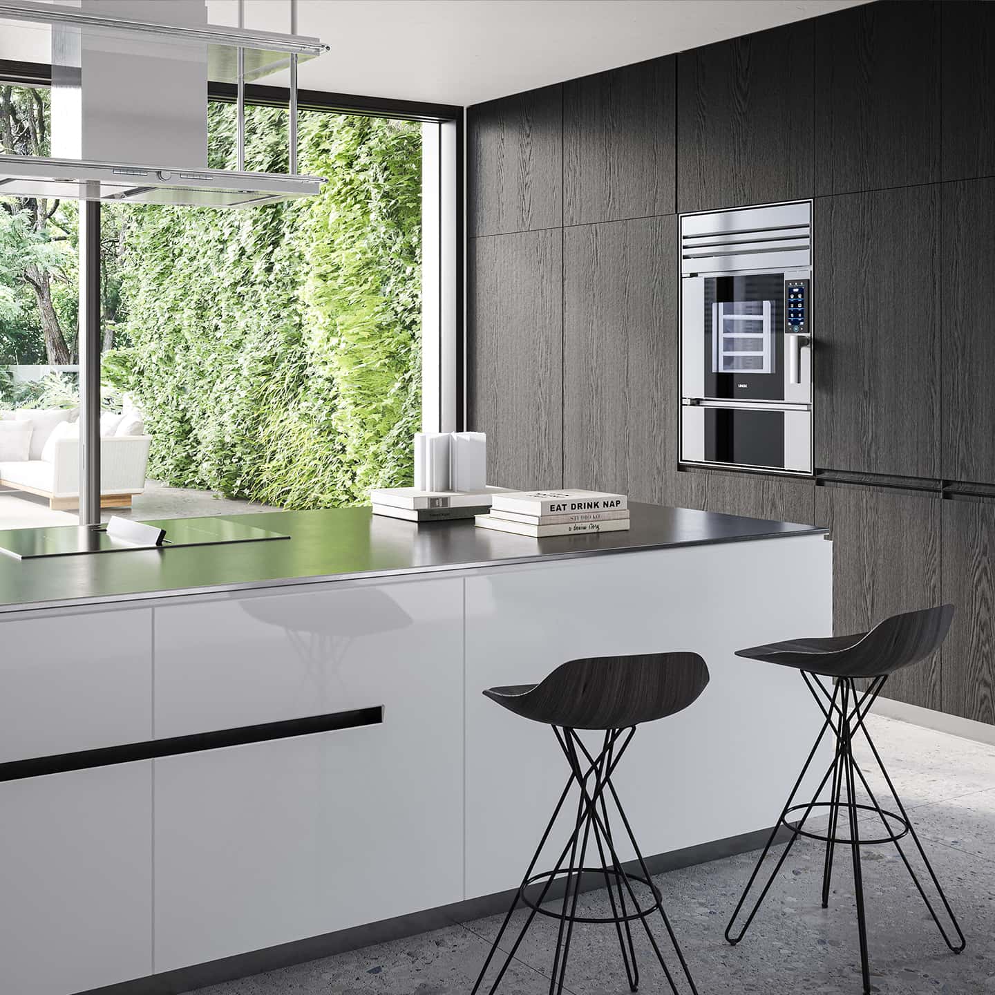 Designer kitchen in Milan featuring Unox Casa luxury oven